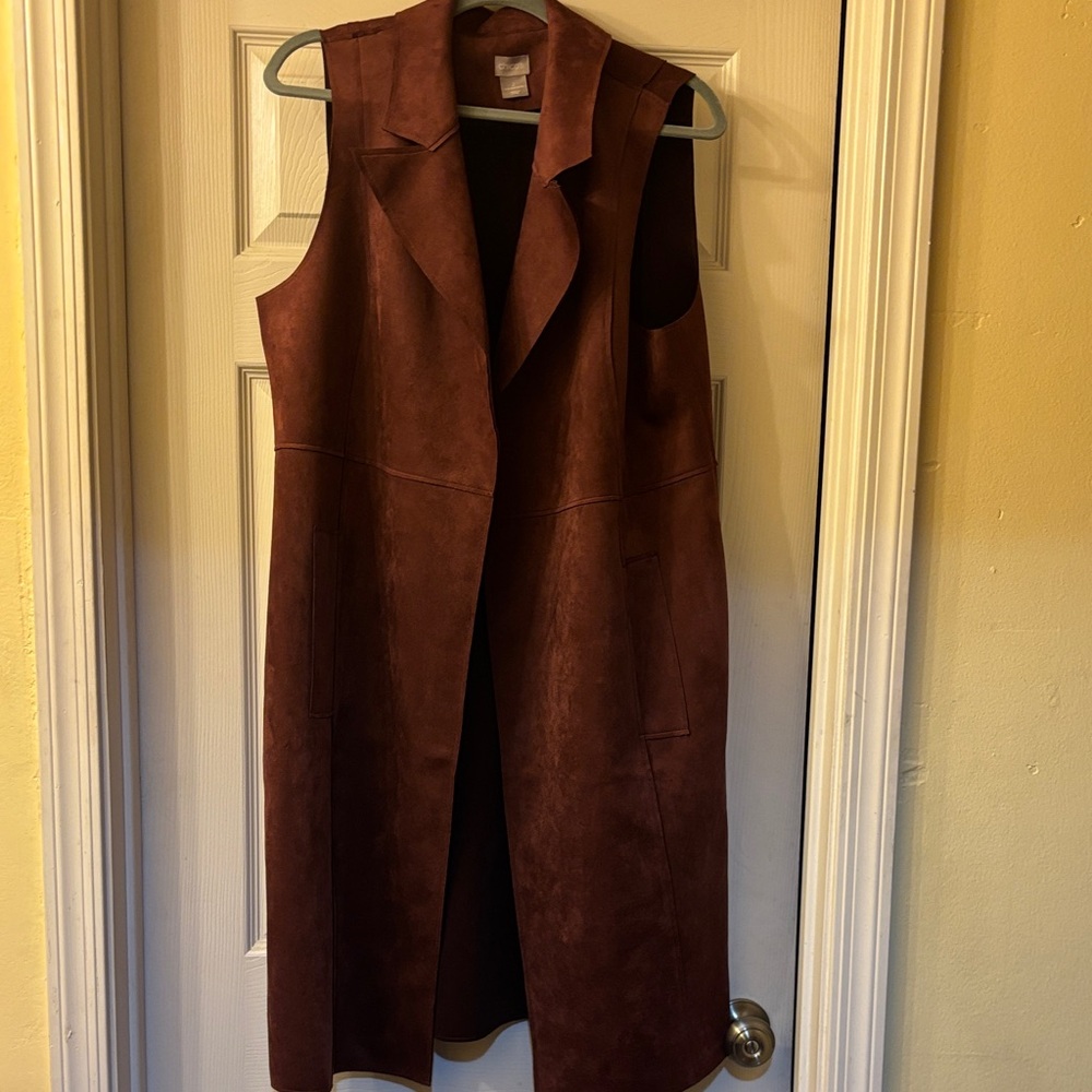 Chico's Rich Brown Long Vest